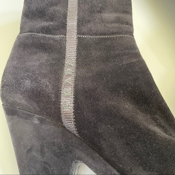 Prada Black Booties with Spell Out PRADA down Side Size 10 - Picture 5 of 16